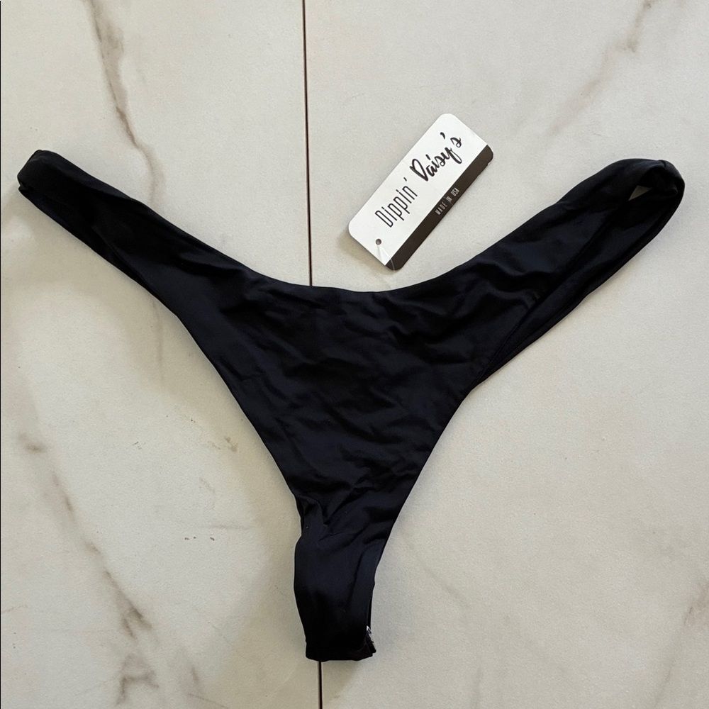 Nwt Dippin' Daisy's Classic Black Thong Bikini Bottom